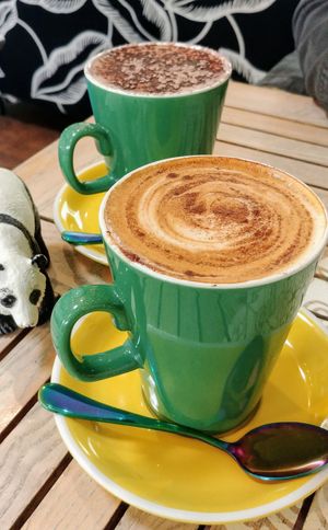 Dirty chai and Hazelnut Hot chocolate  at Nature Cafe/Bar in Frankston