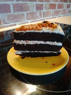 Chocolate and Biscoff cake at The Happy Teapot in Worthing