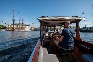 View from the sundeck at Private Canal Cruise in Amsterdam