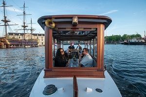Front view of saloon boat Undine at Private Canal Cruise in Amsterdam