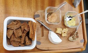 Vegan cheeses on canal tour at Private Canal Cruise in Amsterdam