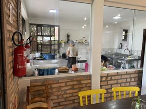 Beautiful, clean kitchen  at Shiva Cozinha Vegana in Florianopolis