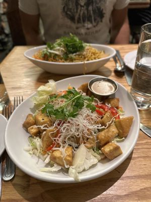 Asian Shaved Vegetable Salad w/tofu #Veganuary at Boulder Dushanbe Teahouse in Boulder