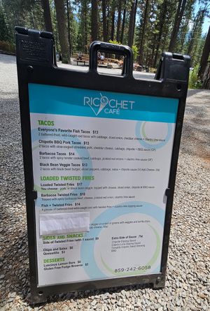 Summer 2024 menu  at Ricochet Cafe - Food Truck in Blairsden