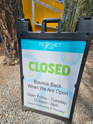 Summer 2024 Hours at Ricochet Cafe - Food Truck in Blairsden