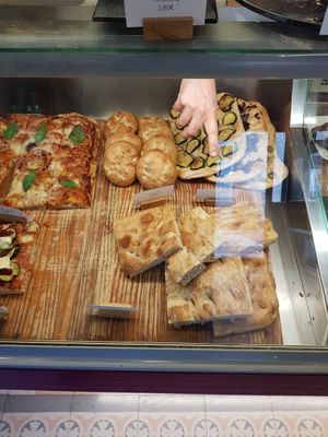 Focaccias at Nabucco Obrador Vegetaria in Barcelona