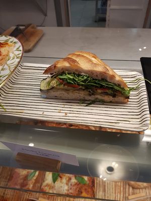 Vegan sandwich at Nabucco Obrador Vegetaria in Barcelona