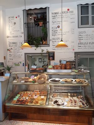 counter at Nabucco Obrador Vegetaria in Barcelona
