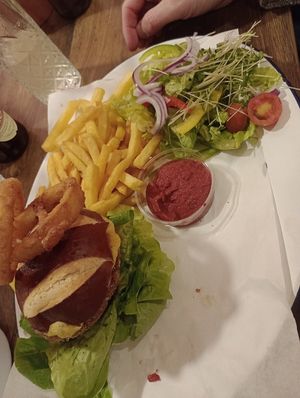 Vegan burger at The Barn in Scorton