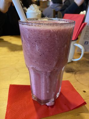 Blueberry and flaxseed smoothie   at The Barn in Scorton