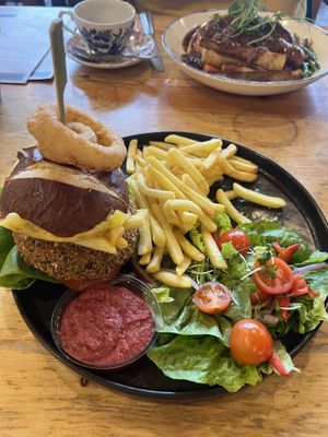 Aromatic garden burger   at The Barn in Scorton