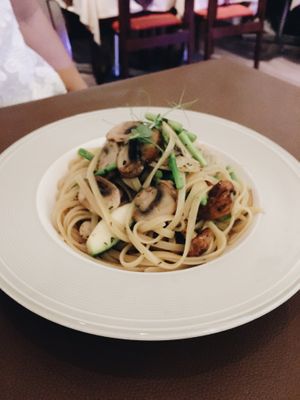 White truffle linguine at Mirror and Vegan Concept in Hong Kong Island