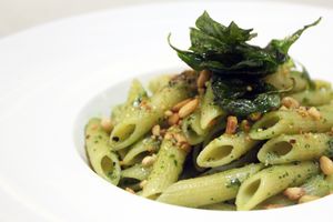 Penne with Pesto Sauce at Mirror and Vegan Concept in Hong Kong Island