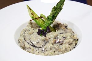 Risotto with Truffle & Asparagus at Mirror and Vegan Concept in Hong Kong Island