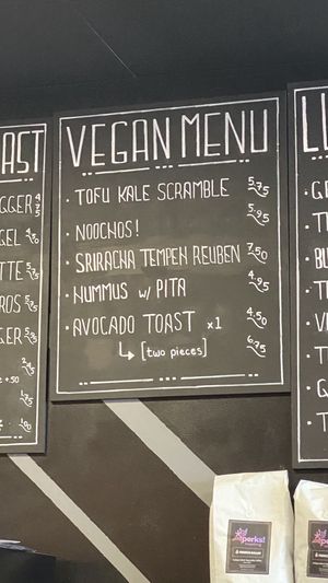 The vegan menu at Perks in St George