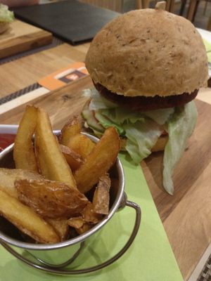 Vegan redbean burger  at VEG in Poprad