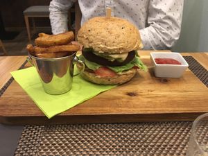 Vegan burger at VEG in Poprad