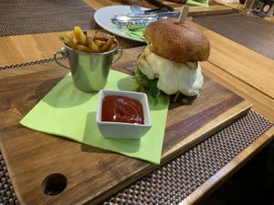 Burger with halloumi  at VEG in Poprad