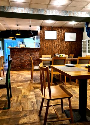 Bar and the seating area. at VEG in Poprad