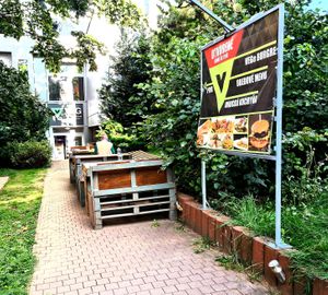 View from the street - can be difficult to find.  at VEG in Poprad