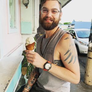 Cereal Mylk ice cream in a fresh made waffle cone! at Nicoco Hawaiian Gelato in Pahoa