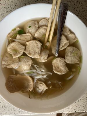 vegan pho with “chicken” meat  at Bang Tofu in Bratislava
