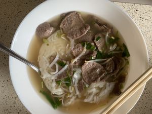 vegan pho with “beef” meat  at Bang Tofu in Bratislava