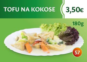 tofu with coconut  at Bang Tofu in Bratislava