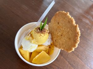 Special order with vegan cookie  at Coco Mango The Garden in Chiang Mai