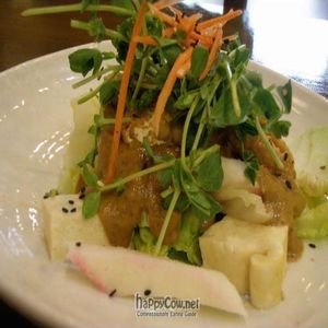 Gado Gado with a new twist - Organic + Almond Sauce at LivinGreens in Central Singapore