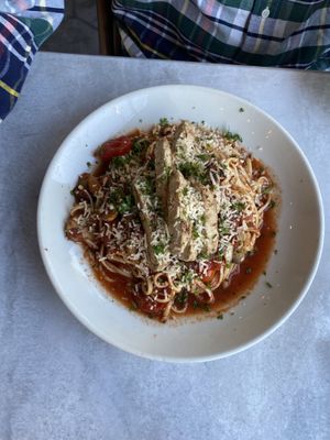 Vegan manitari pasta   at Orapax in Norfolk