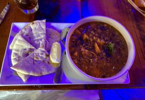 Vegan lentil soup   at Orapax in Norfolk