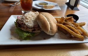 The Corfu chick’n sandwich.  Yum   at Orapax in Norfolk