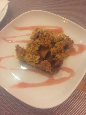 Banana crumble at Lalitana Restaurant in Lagos