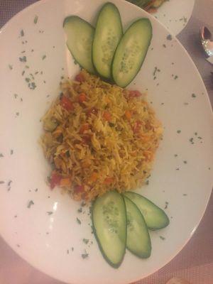 Basmati rice with veggies at Lalitana Restaurant in Lagos