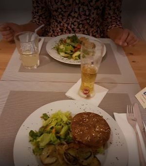 burger und vegan coco gratin at Lalitana Restaurant in Lagos