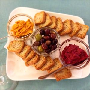 Vegan dips plate  at Lalitana Restaurant in Lagos