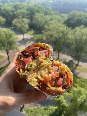 baby veggie burrito (no cheese, no sour cream). yummy.   at Salsa Shop in Utrecht