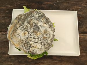 Hawaiian cheeseburger at Fruibies in Kuranda