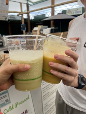 Iced chai and mango smoothie   at Fruibies in Kuranda