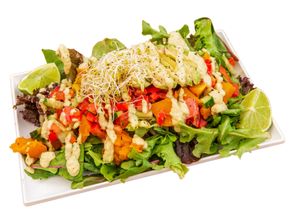 Roast pumpkin salad at Fruibies in Kuranda