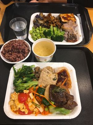 Heaping plate & rice for 125NT at Shan You SuShi in Kaohsiung