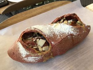 Sweet Potato bread with Almond at yummyyomil in Seoul