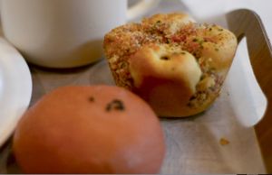Curry bread on the top and the azuki bun on the bottom left! at yummyyomil in Seoul
