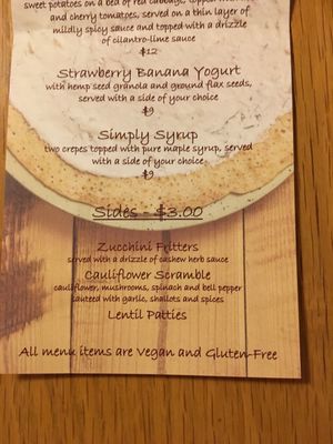 Menu at Kind Crepes in Mendon