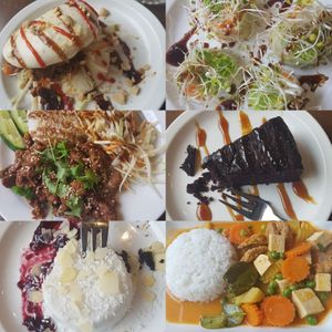 Two of it all, two starters, main courses and desserts.  at Emoi in Helsinki