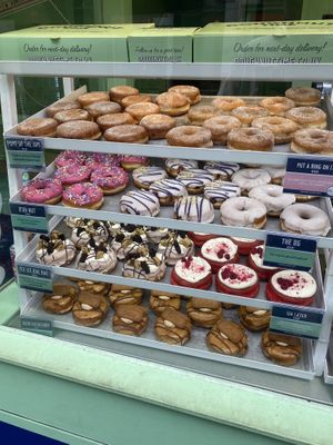 Vegan doughnut selection  at Rodeo Doughnuts - Shaftesbury Ave in London