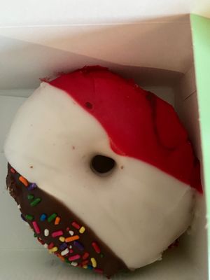 Decorated like a Fab lolly!  at Rodeo Doughnuts - Shaftesbury Ave in London