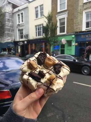 ice ice bae bae! very sugary at Rodeo Doughnuts - Shaftesbury Ave in London