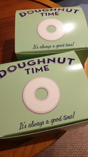 Cute takeaway boxes at Rodeo Doughnuts - Shaftesbury Ave in London